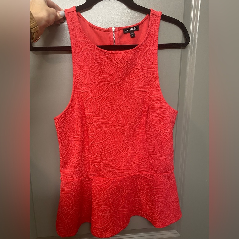 Express Peplum pink tank, size medium